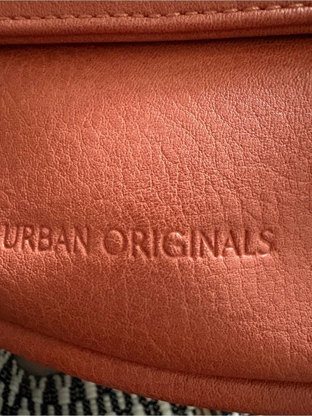 Urban Originals Coral-Orange Leather Sling Bag with Chevron Strap - Picture 7 of 8